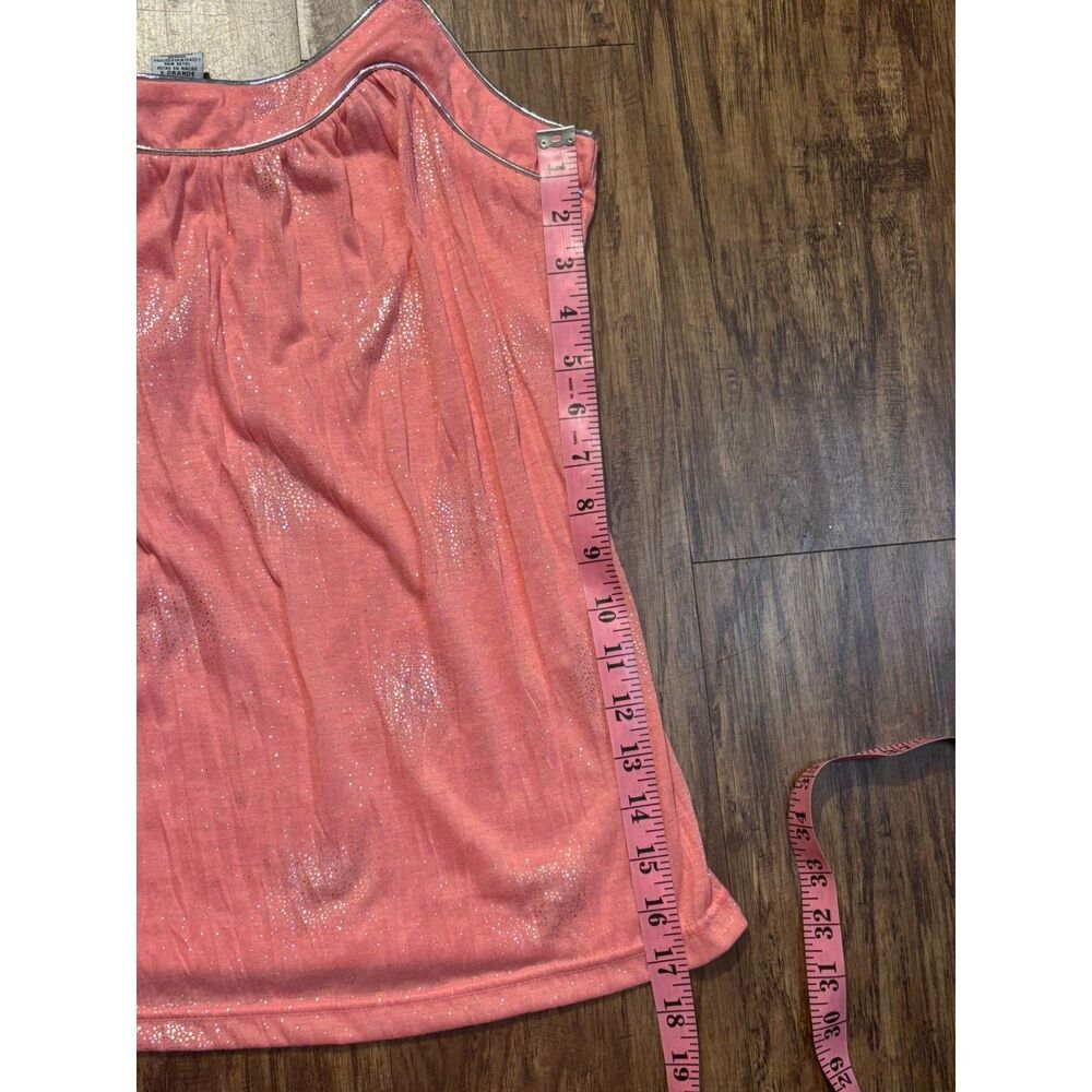 Y2K pink romantic feminine cami self esteem sz m* sheer tank coral silver design - Picture 4 of 7